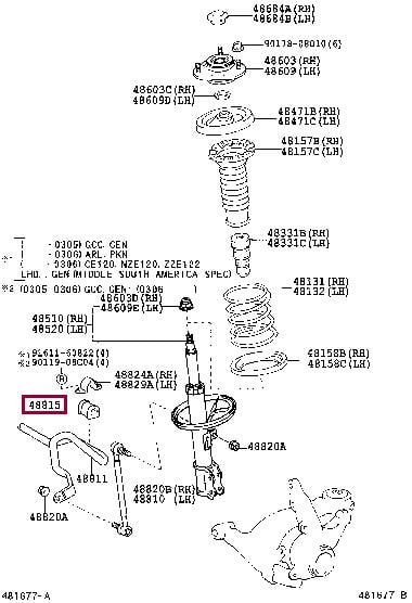 

tuleja stabilizatora przedniego 4881512320 Toyota