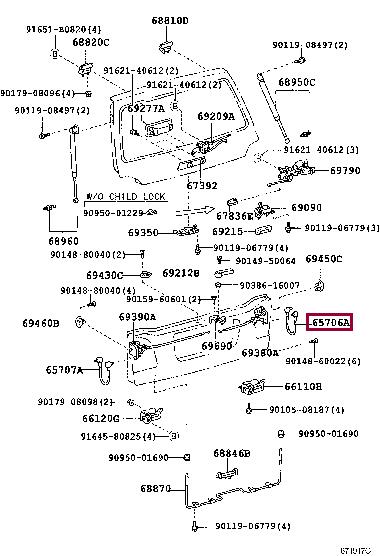 Toyota 65706-60021 Bowden kabel blokady drzwi 6570660021: Dobra cena w Polsce na 2407.PL - Kup Teraz!