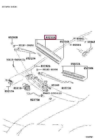 Toyota 85212-12450 Pióro wycieraczki 650 mm (26") 8521212450: Dobra cena w Polsce na 2407.PL - Kup Teraz!