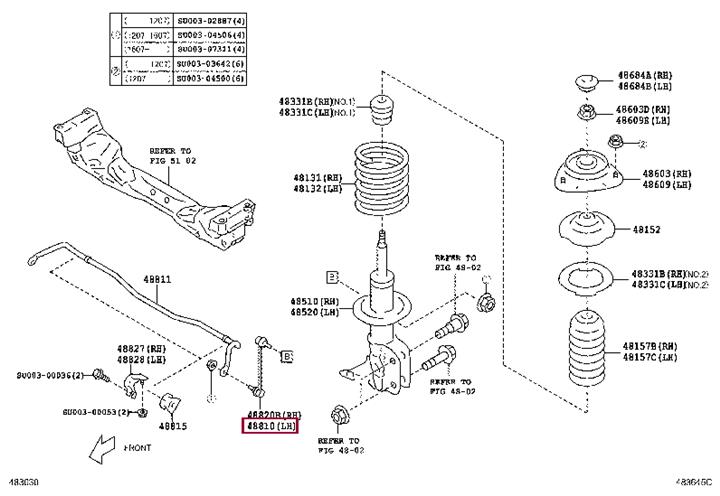 Toyota SU003-00394 Стойка стабилизатора SU00300394: Отличная цена - Купить в Польше на 2407.PL!