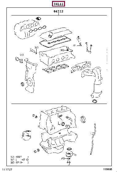 Toyota 04111-28682 Full Gasket Set, engine 0411128682: Buy near me at 2407.PL in Poland at an Affordable price!