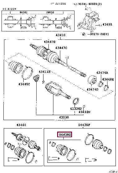 Toyota 04438-05070 Bellow, driveshaft 0443805070: Buy near me in Poland at 2407.PL - Good price!