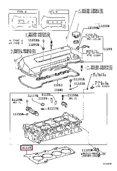 Toyota 11115-22030 Прокладка ГБЦ 1111522030: Приваблива ціна - Купити у Польщі на 2407.PL!