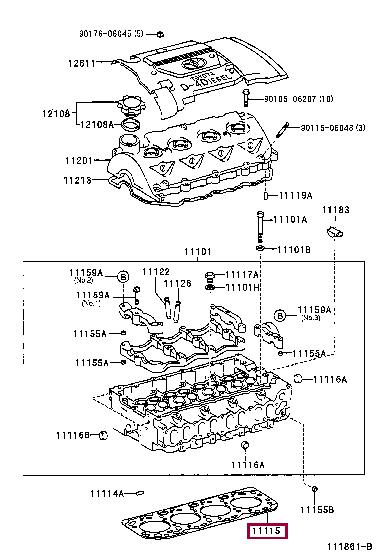 Toyota 11115-27011-E0 Gasket, cylinder head 1111527011E0: Buy near me in Poland at 2407.PL - Good price!