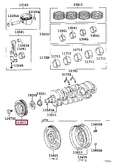 

kolo pasowe, wal korbowy 1347022041 Toyota