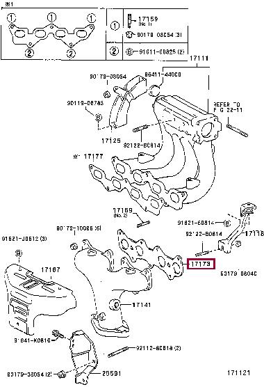 Toyota 17173-11040 Exhaust manifold dichtung 1717311040: Buy near me in Poland at 2407.PL - Good price!