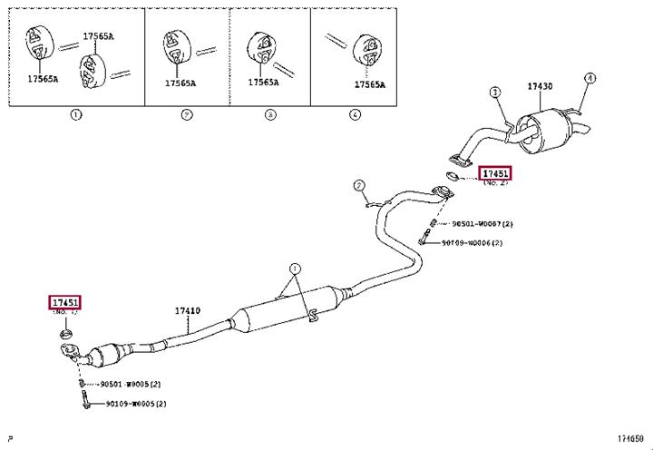 Toyota 17451-0J030 Прокладання вихлопної труби 174510J030: Приваблива ціна - Купити у Польщі на 2407.PL!