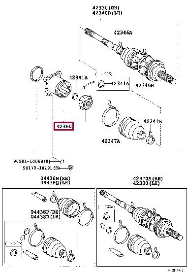 Toyota 42360-28010 Шарнір рівних кутових швидкостей (ШРКШ) 4236028010: Приваблива ціна - Купити у Польщі на 2407.PL!