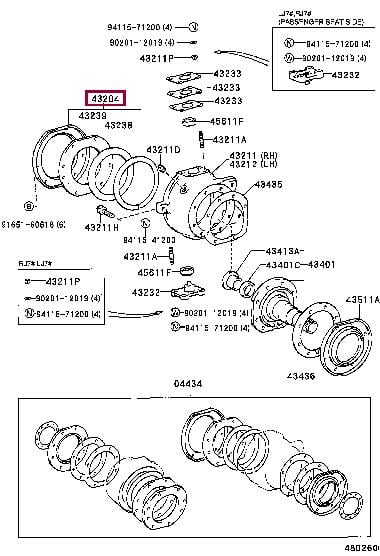 Toyota 43204-60041 SEAL SUB-ASSY, 4320460041: Buy near me in Poland at 2407.PL - Good price!