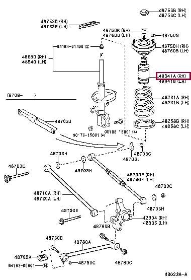 Toyota 48341-20280 Rear suspension shock 4834120280: Buy near me in Poland at 2407.PL - Good price!