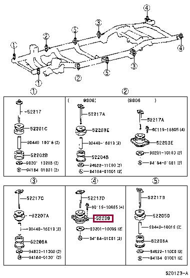 Toyota 52209-35011 Silent block body frame 5220935011: Buy near me at 2407.PL in Poland at an Affordable price!