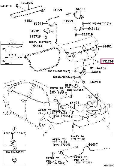 Toyota 75129-21010 Uszczelka 7512921010: Dobra cena w Polsce na 2407.PL - Kup Teraz!