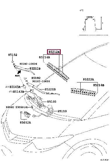 Toyota 85212-28160 Hybrydowe pióro wycieraczki 700 mm (28") 8521228160: Dobra cena w Polsce na 2407.PL - Kup Teraz!