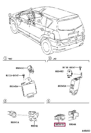 Toyota 89341-33160-A0 Датчик парковки 8934133160A0: Приваблива ціна - Купити у Польщі на 2407.PL!