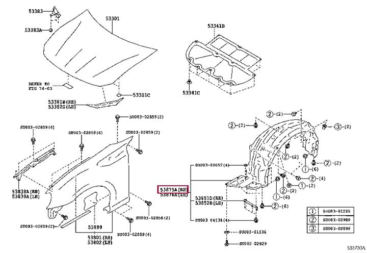 Toyota SU003-01547 Liner, front fender, rh SU00301547: Dobra cena w Polsce na 2407.PL - Kup Teraz!