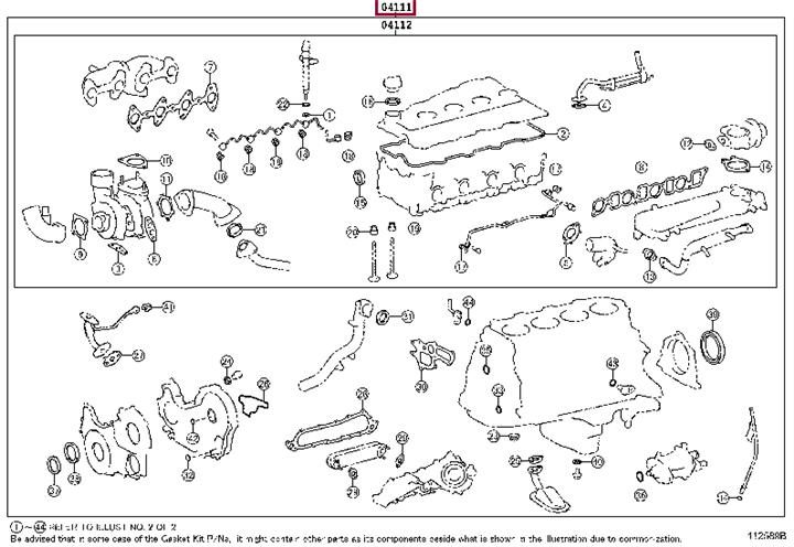 

kompletny zestaw uszczelek, silnik 0411130050 Toyota