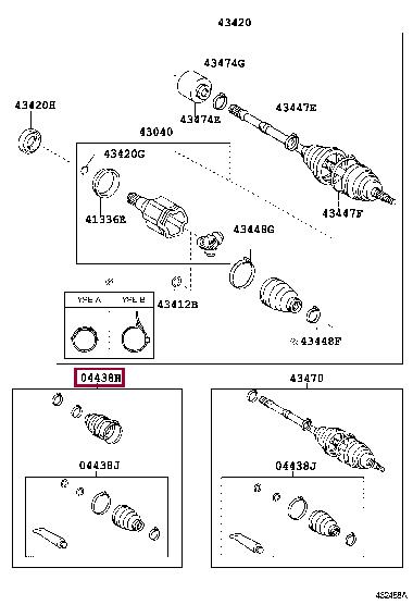 Toyota 04428-28140 Bellow, driveshaft 0442828140: Buy near me in Poland at 2407.PL - Good price!