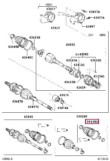 Toyota 04438-02131 Bellow, driveshaft 0443802131: Buy near me in Poland at 2407.PL - Good price!