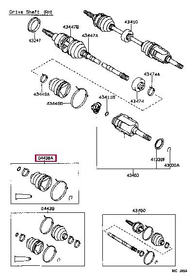 Toyota 04438-10070 Bellow, driveshaft 0443810070: Buy near me in Poland at 2407.PL - Good price!