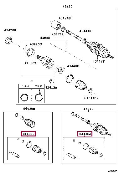 Toyota 04438-33120 Bellow, driveshaft 0443833120: Buy near me in Poland at 2407.PL - Good price!