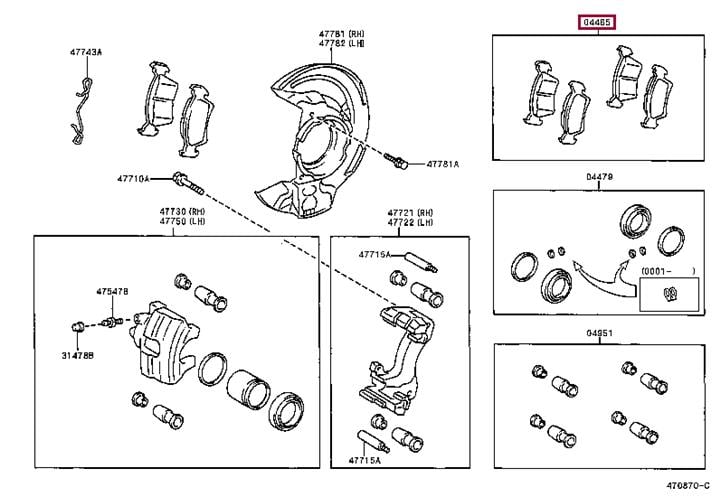 Toyota 04465-2B020 Колодки гальмівні, комплект 044652B020: Приваблива ціна - Купити у Польщі на 2407.PL!