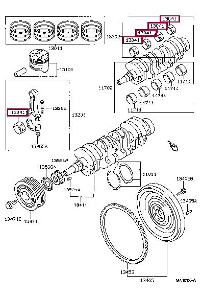 Toyota 13041-15031-03 Pleuellager 130411503103: Bestellen Sie in Polen zu einem guten Preis bei 2407.PL!