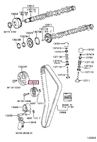 Toyota 13503-46010 Tensioner pulley, timing belt 1350346010: Buy near me in Poland at 2407.PL - Good price!