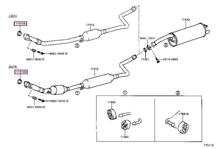 Toyota 17451-21030 O-ring exhaust system 1745121030: Buy near me in Poland at 2407.PL - Good price!