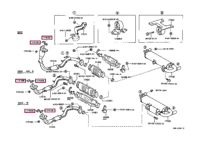 Toyota 17451-74040 Кольцо уплотнительное выхлопной системы 1745174040: Купить в Польше - Отличная цена на 2407.PL!