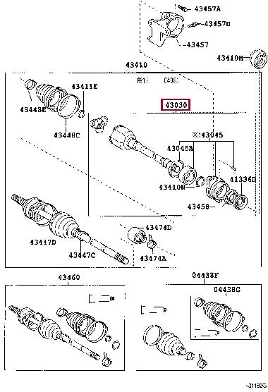 Toyota 43030-05120 CV joint 4303005120: Buy near me at 2407.PL in Poland at an Affordable price!