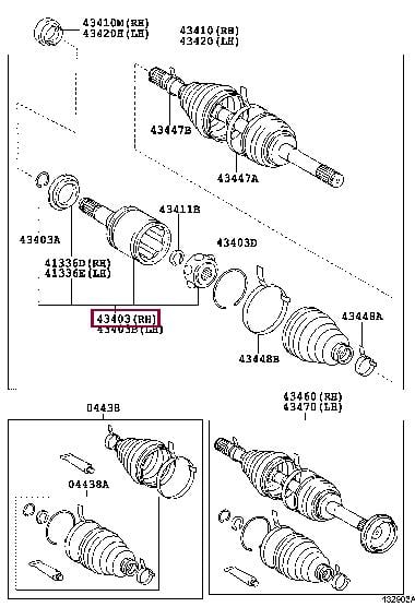 Toyota 43403-60010 CV joint 4340360010: Buy near me in Poland at 2407.PL - Good price!