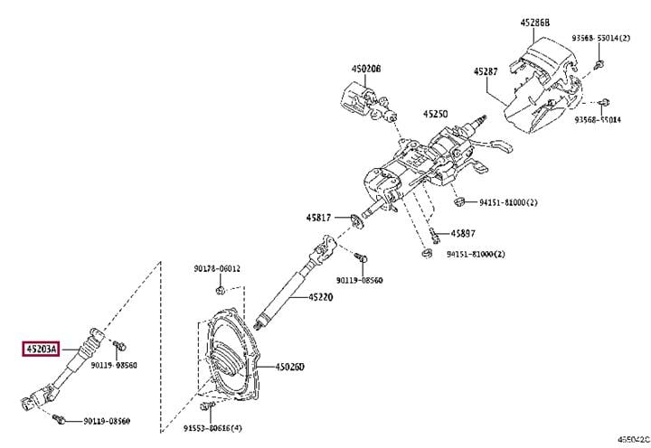 Toyota 45203-60141 Steering shaft spindle 4520360141: Buy near me at 2407.PL in Poland at an Affordable price!