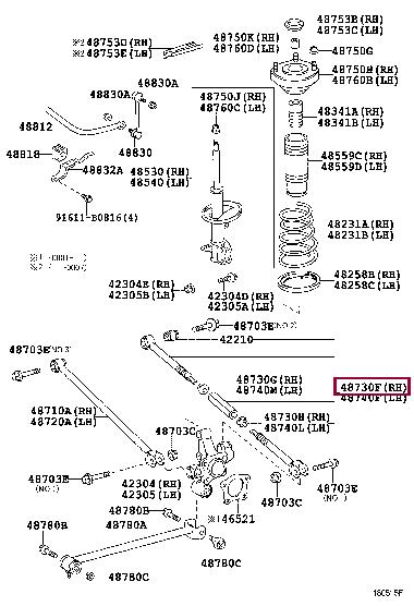 Toyota 48730-05030 Важіль підвіски 4873005030: Приваблива ціна - Купити у Польщі на 2407.PL!