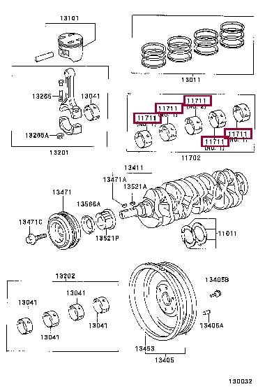 Toyota 11701-63022-01 Вкладыши 117016302201: Отличная цена - Купить в Польше на 2407.PL!