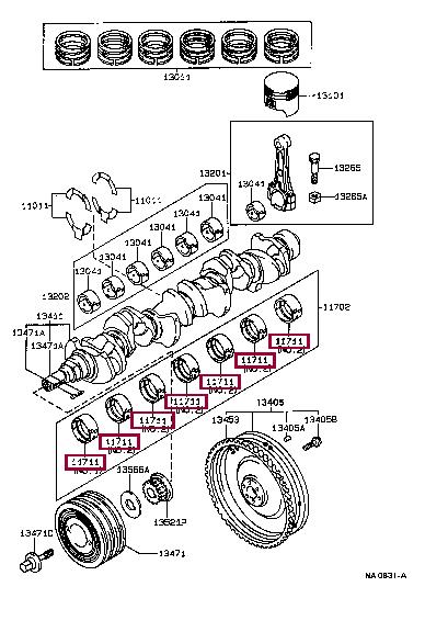 Toyota 11701-70024-02 Вкладыши 117017002402: Отличная цена - Купить в Польше на 2407.PL!