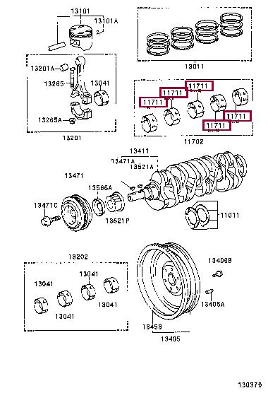 Toyota 11701-88570-02 Вкладыши 117018857002: Отличная цена - Купить в Польше на 2407.PL!