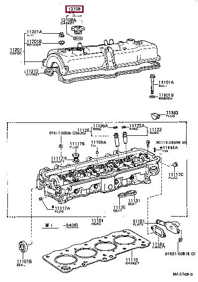 Toyota 12180-62010 Кришка маслозаливної горловини 1218062010: Приваблива ціна - Купити у Польщі на 2407.PL!