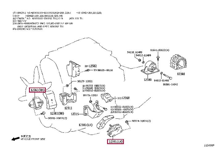 Toyota 12361-30100 Poduszka silnika 1236130100: Dobra cena w Polsce na 2407.PL - Kup Teraz!