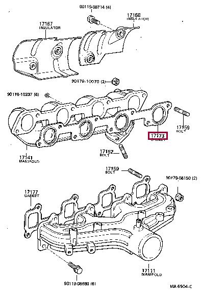 Toyota 17173-54012 Exhaust manifold dichtung 1717354012: Buy near me in Poland at 2407.PL - Good price!