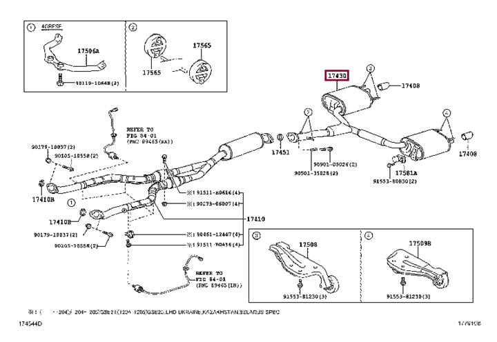 Toyota 17430-31A71 Глушитель, задняя часть 1743031A71: Купить в Польше - Отличная цена на 2407.PL!