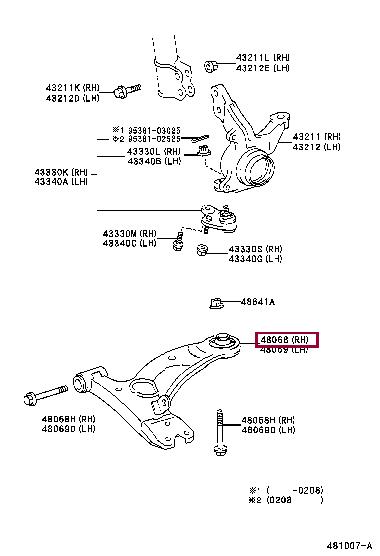 Toyota 48068-20360 Track Control Arm 4806820360: Buy near me in Poland at 2407.PL - Good price!