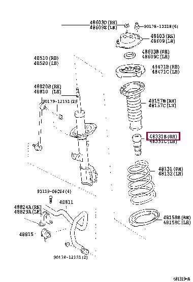 Toyota 48331-44030 Odbój amortyzatora zawieszenia 4833144030: Dobra cena w Polsce na 2407.PL - Kup Teraz!