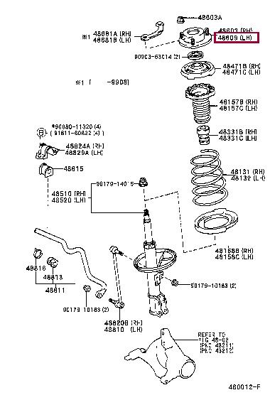 Toyota 48609-33120 Poduszka amortyzatora zawieszenia lewy 4860933120: Dobra cena w Polsce na 2407.PL - Kup Teraz!