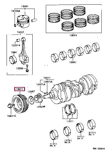 Toyota 13408-0A010 Pulley crankshaft 134080A010: Buy near me in Poland at 2407.PL - Good price!
