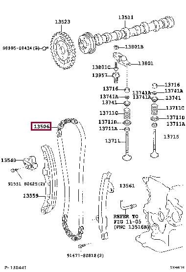 Toyota 13506-33020 Timing chain 1350633020: Buy near me in Poland at 2407.PL - Good price!