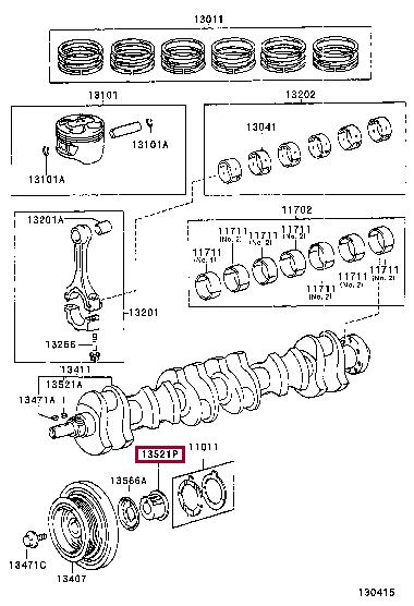 Toyota 13521-46040 Pulley crankshaft 1352146040: Buy near me in Poland at 2407.PL - Good price!