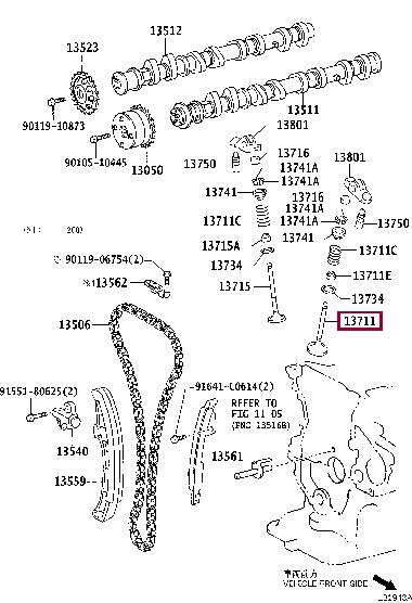 Toyota 13711-21040 Клапан впускной 1371121040: Отличная цена - Купить в Польше на 2407.PL!