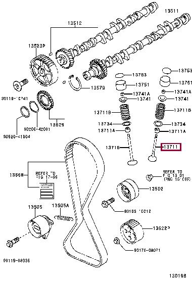 Toyota 13711-70040 Клапан впускной 1371170040: Отличная цена - Купить в Польше на 2407.PL!