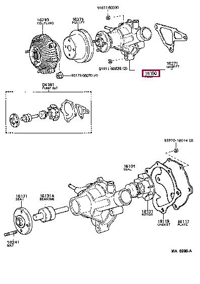 Toyota 16100-19156 Pompa wodna 1610019156: Dobra cena w Polsce na 2407.PL - Kup Teraz!