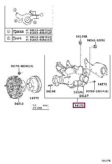Toyota 16100-59186 Water pump 1610059186: Buy near me in Poland at 2407.PL - Good price!